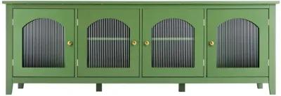 Stylish 71-Inch TV Stand with Antique Green Glass Door