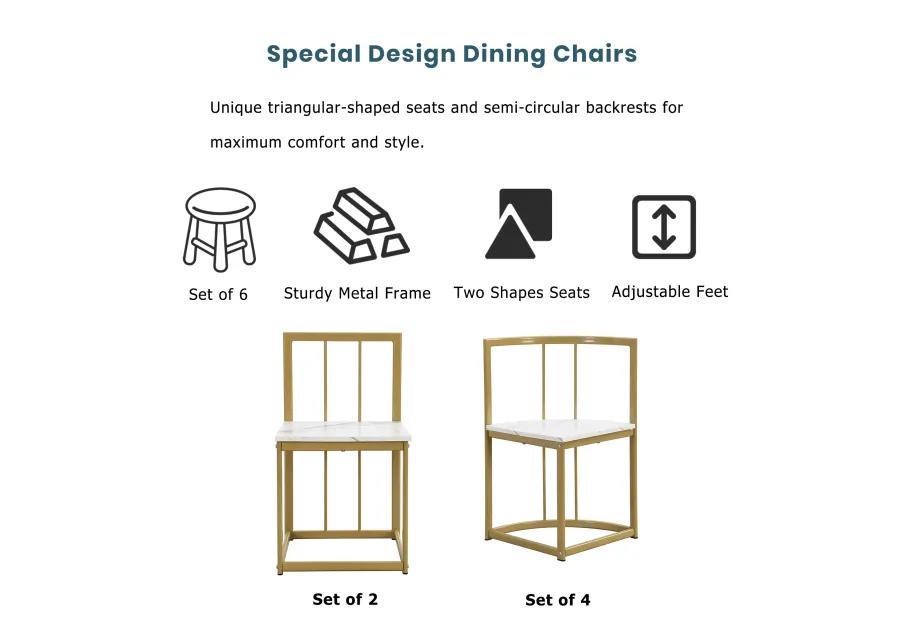 Modern 7-Piece Dining Table Set with 6 Stools