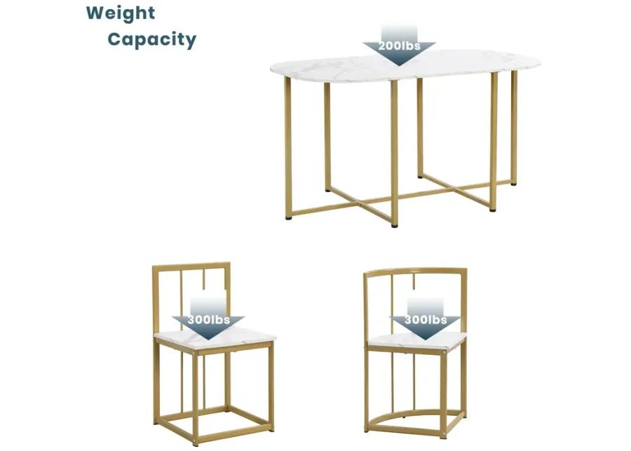 Modern 7-Piece Dining Table Set with 6 Stools