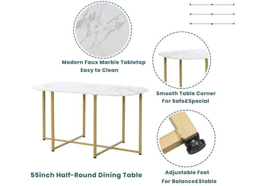 Modern 7-Piece Dining Table Set with 6 Stools