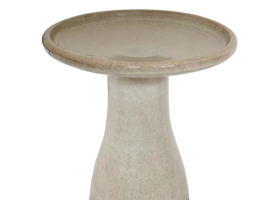 Sunnydaze Outdoor Glazed Ceramic Bird Bath - 20.5 in