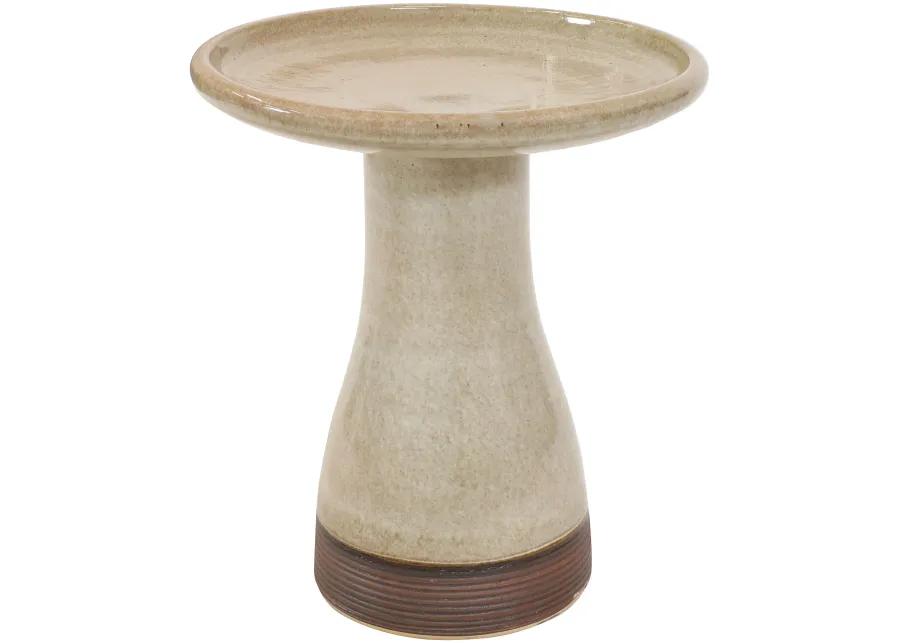 Sunnydaze Outdoor Glazed Ceramic Bird Bath - 20.5 in