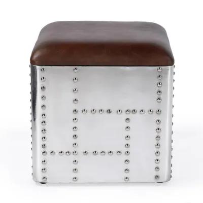 Belen Kox Leather Stool, Brown, Belen Kox