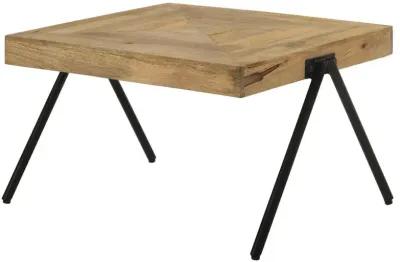 Avery Rectangular Coffee Table with Metal Legs Natural and Black