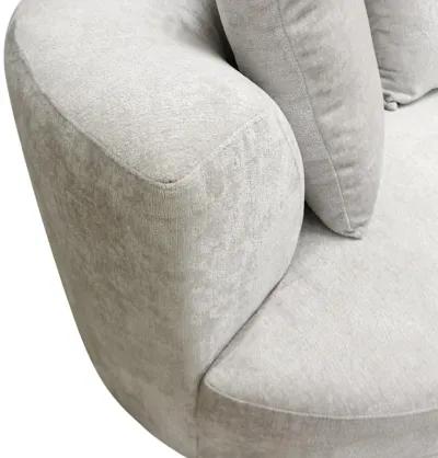 Pasargad Home Noho Cielo Design Sofa with Swivel Base Ottoman & 2 Pillows, Beige