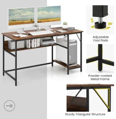 Hivvago 55 Inches Computer Desk with Charging Station