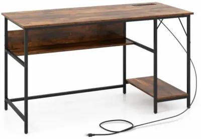 Hivvago 55 Inches Computer Desk with Charging Station