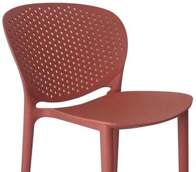 Celin 26 Inch Counter Stool Chair, Set of 4, Stackable, Mesh Back, Orange - Benzara