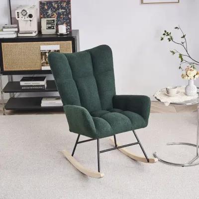 Emerald Teddy Fabric Rocking Chair