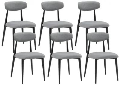 Dining Chairs Set of 6, Upholstered Chairs With Metal Legs For Kitchen Dining Room, Grey