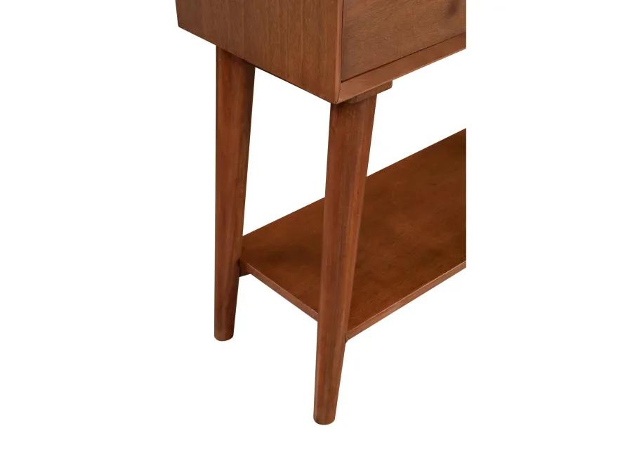 Console Table with 2 Drawers and Angled Legs, Brown-Benzara