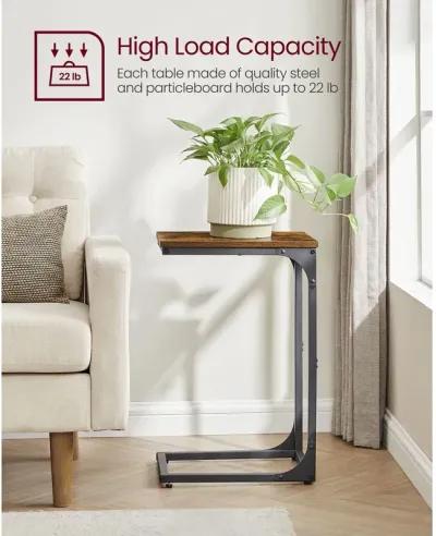 C-Shaped End Table Modern and Space-Saving Design for Easy Access (Set of 2)