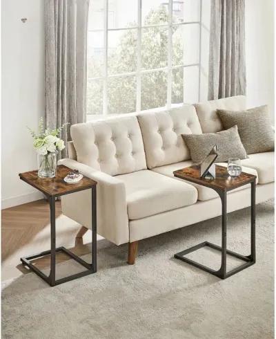 C-Shaped End Table Modern and Space-Saving Design for Easy Access (Set of 2)