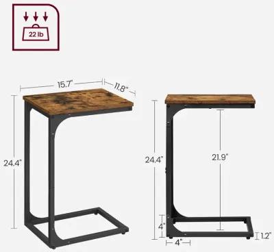 C-Shaped End Table Modern and Space-Saving Design for Easy Access (Set of 2)