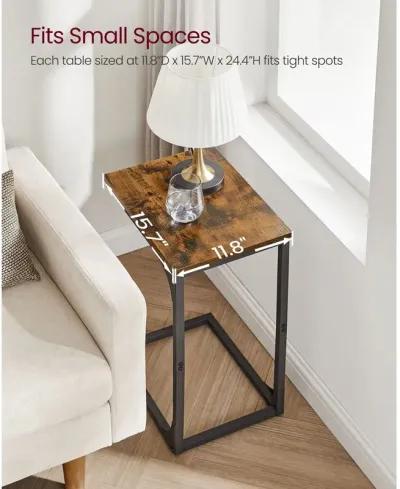 C-Shaped End Table Modern and Space-Saving Design for Easy Access (Set of 2)