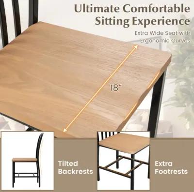 Hivvago Armless Spindle Back Dining Chair Set of 2 with Ergonomic Seat