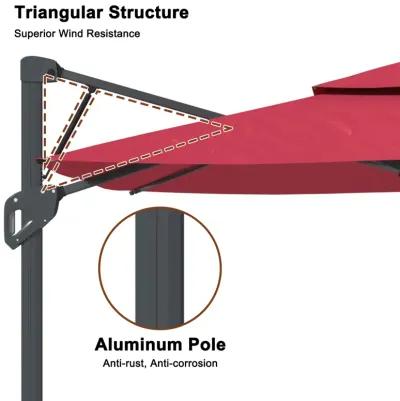 MONDAWE 10 ft. Square Offset Cantilever Outdoor Patio Umbrella