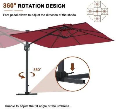 MONDAWE 10 ft. Square Offset Cantilever Outdoor Patio Umbrella