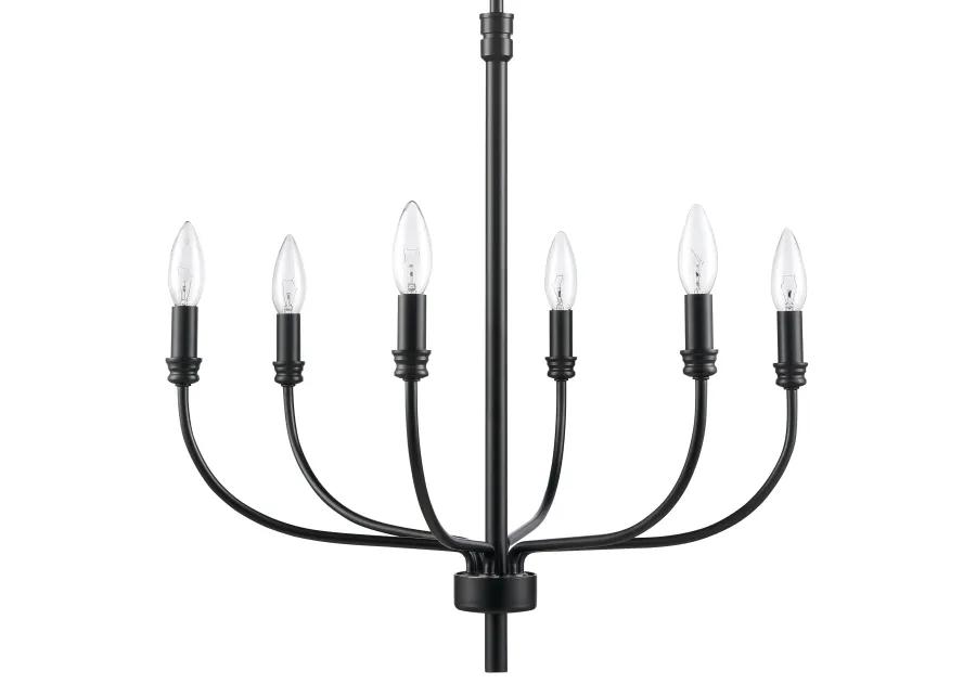 Newland 21'' Wide 6-Light Black Chandelier