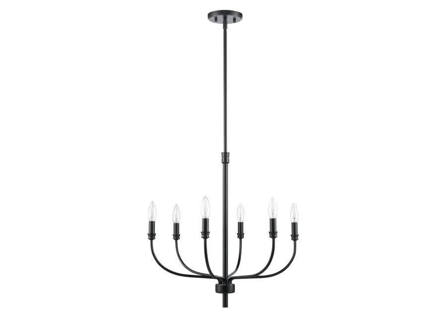 Newland 21'' Wide 6-Light Black Chandelier