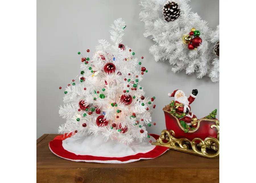 18" Pre-Lit Snow White Artificial Christmas Tree  Multi Lights