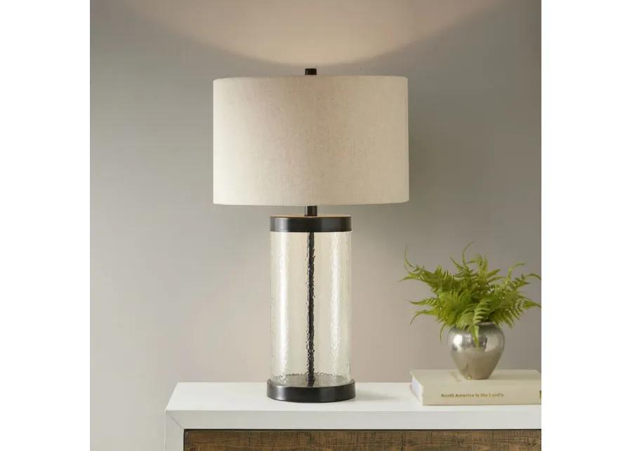 Gracie Mills Margorie Contemporary Elegance Glass Cylinder Table Lamp