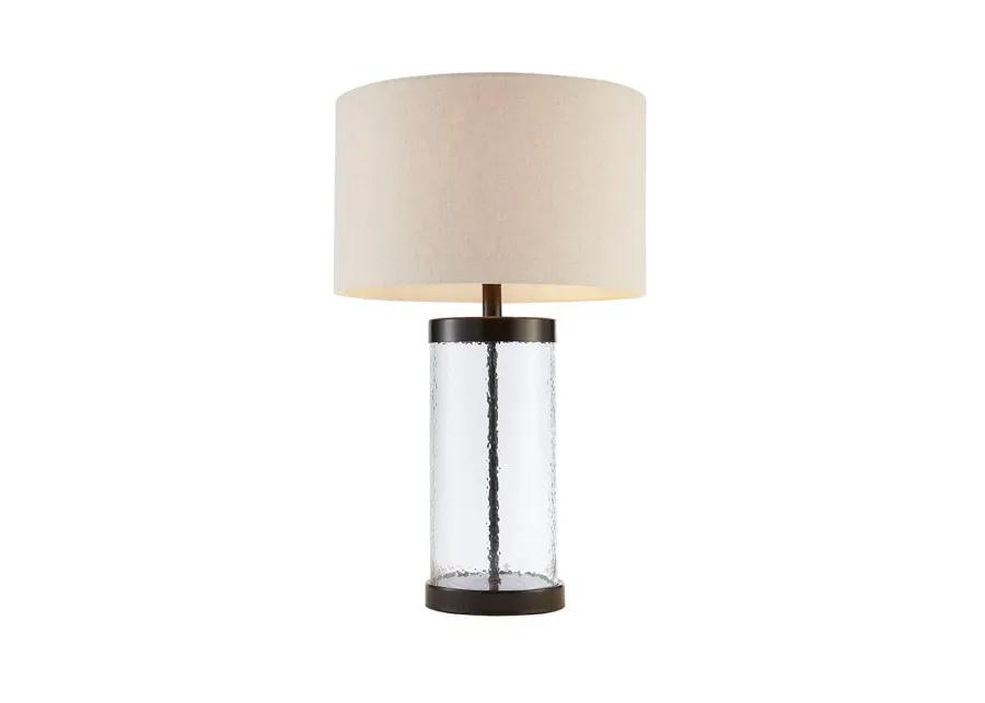 Gracie Mills Margorie Contemporary Elegance Glass Cylinder Table Lamp