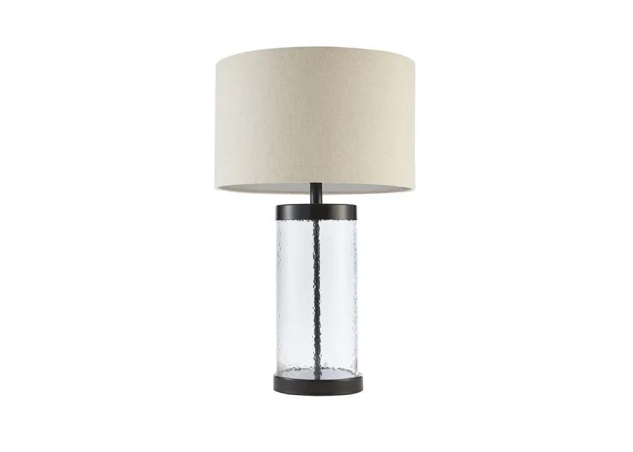 Gracie Mills Margorie Contemporary Elegance Glass Cylinder Table Lamp