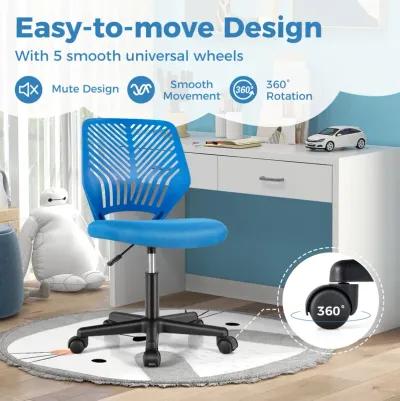 Height-adjustable Ergonomic Kids Desk Chair with Universal Casters