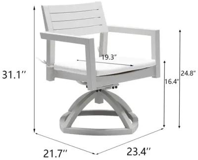 MONDAWE 2 Pieces Outdoor Patio Aluminum Swivel Rocker Chairs with Outdoor-grade Sunbrella Fabric Cushions,Grayish