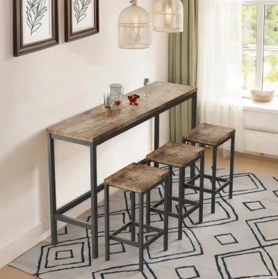 Merax Bar Dining Table with 3 Stools Dining Set