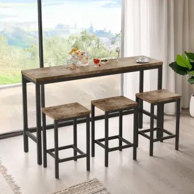 Merax Bar Dining Table with 3 Stools Dining Set