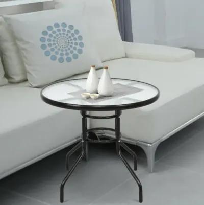 Patio Round Table Steel Frame Dining Table