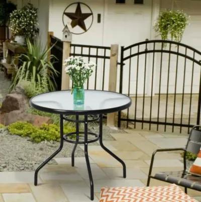 Patio Round Table Steel Frame Dining Table