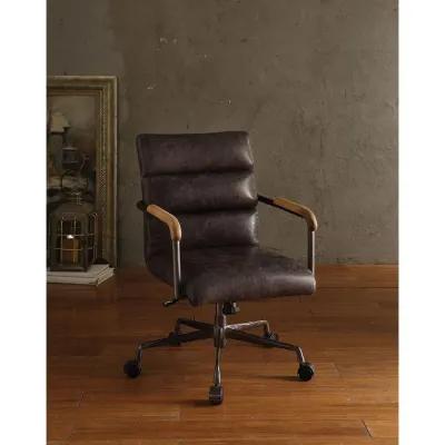 Harith Office Chair In Antique Slate Top Grain Leather