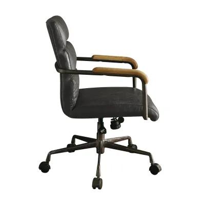 Harith Office Chair In Antique Slate Top Grain Leather