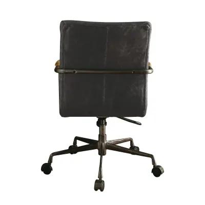 Harith Office Chair In Antique Slate Top Grain Leather