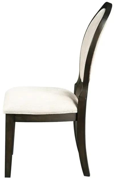 Twyla Upholstered Oval Back Dining Side Chairs Cream and Dark Cocoa (Set of 2)