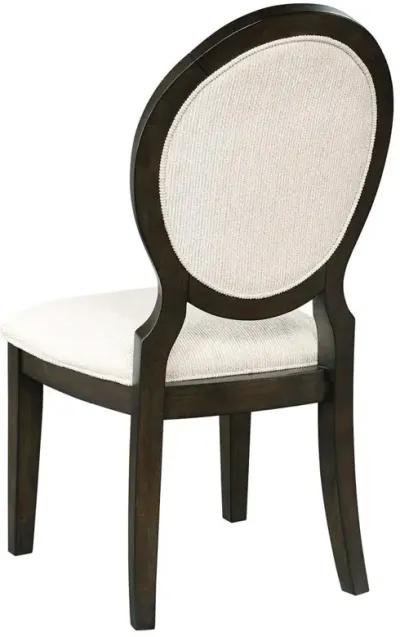 Twyla Upholstered Oval Back Dining Side Chairs Cream and Dark Cocoa (Set of 2)