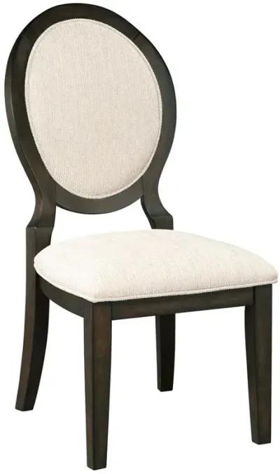 Twyla Upholstered Oval Back Dining Side Chairs Cream and Dark Cocoa (Set of 2)