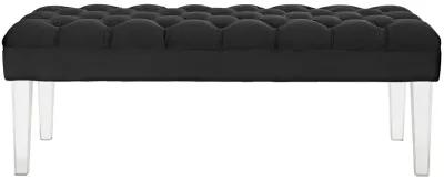 Valet Velvet Bench, Black-Benzara