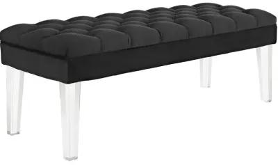 Valet Velvet Bench, Black-Benzara