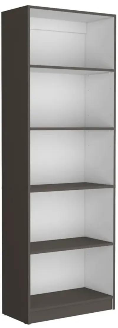 Home 4 Shelves Bookcase with Multi-Tiered Storage -Matt Gray / White