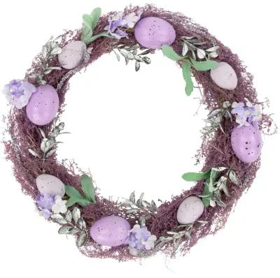 12" Lavender Speckled Egg Easter Twig Wreath