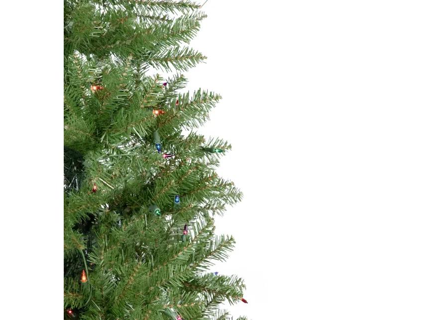 6.5' Pre-Lit Silver Lake Fir Pencil Artificial Christmas Tree  Multi Lights