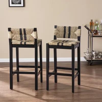 Gallacano Seagrass Barstools 2pc Set