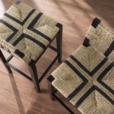 Gallacano Seagrass Barstools 2pc Set