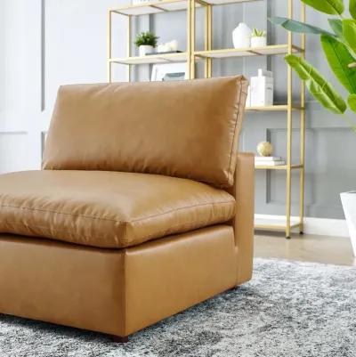 Commix Down Filled Overstuffed Vegan Leather Armless Chair