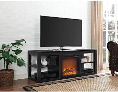 Ameriwood Home Parsons Electric Fireplace Space Heater TV Stand for TVs up to 65"