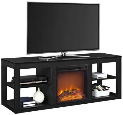 Ameriwood Home Parsons Electric Fireplace Space Heater TV Stand for TVs up to 65"